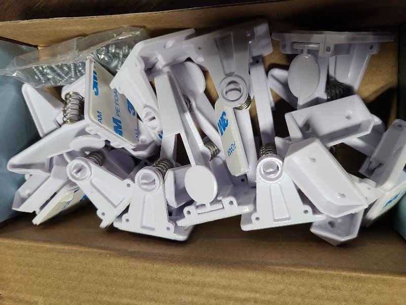 Photo 1 of 12 Pack Cabinet Locks Child Safety | Baby Safety Cabinet Locks NO Drilling 3M Adhesive Baby Proof Drawer Lock Child proofing cabinets latches for Kids Latch for Drawers & Door Child Safety Locks