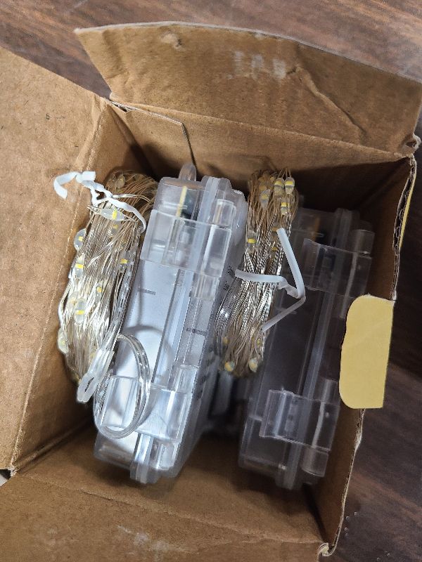 Photo 1 of 2 Pack 100LED Christmas Battery Operated Fairy Lights with Remote, 8 Modes String Lights with Timer, Dimmable, Memory Function, Waterproof Twinkle Lights for Outdoor Indoor Christmas Decor(Warm White)