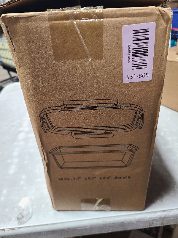 Photo 1 of [8-Pack,30 oz]Glass Meal Prep Containers,Glass Food Storage Containers,Airtight lunch Containers with Lids, Microwave, Oven, Freezer and Dishwasher