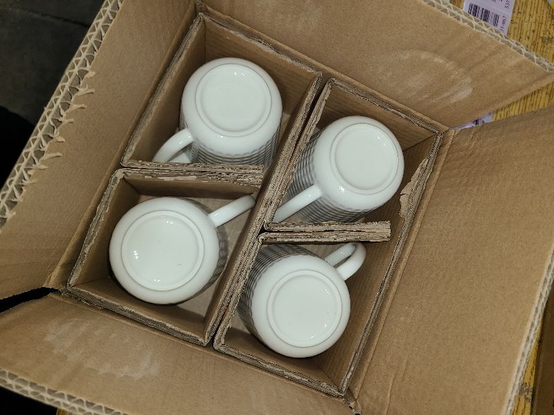 View 1 of )
Ceramic Coffee Mugs Set of 4, 14oz White Coffee Cups with Embossed Grid Texture, Modern Minimalist Coffee Mug for Latte Cappuccino Tea Cocoa, Dishwasher & Microwave Safe, Ideal Housewarming Gift
100+ bought in past month

