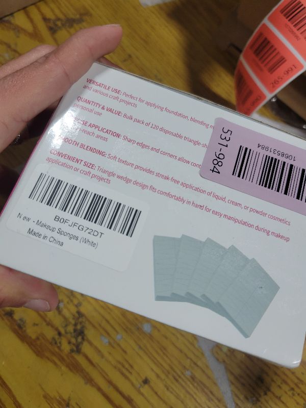 Photo 1 of 120 Count Makeup Sponges Triangle Cosmetic Wedges for Foundation Blending, Nail Art, Crafts, Painting (White)