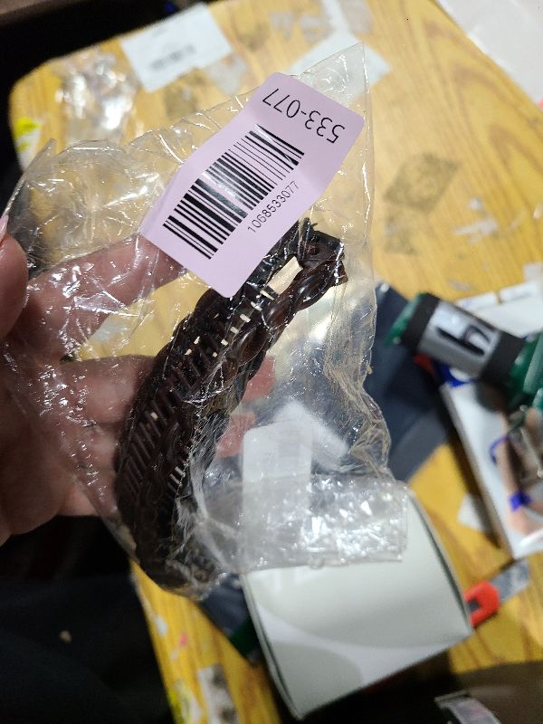 Photo 1 of 2 Pack Banana Clips Fish Clips (One Black+One Brown), Long Hair Clips Banana Hair Comb Fish Grip Slide Hair Clips, Vintage Clincher Combs Tool Thick Curly Hair Accessories Women