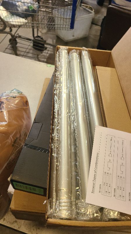 Photo 1 of 1” Diameter Silver Curtain Rods for Windows, 1 Pack 30-120 Inch Heavy Duty Window Treatment Rods, Long Adjustable Curtain Rod, Fits Most Standard Windows, Suitable for Bedroom, Living Room, Farmhouse