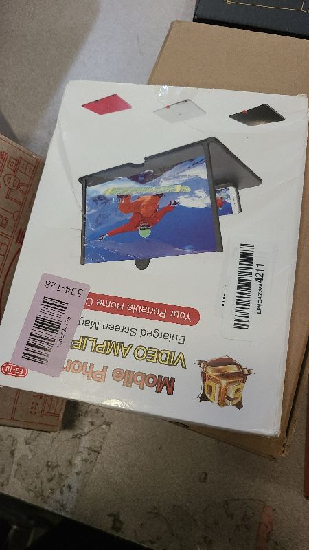 Photo 1 of 10-inch Phone Screen Magnifier, Phone Stand with HD Magnifying Screen | 3D HD Visuals, Stable Foldable Design, Compatible with All Smartphones (Black)