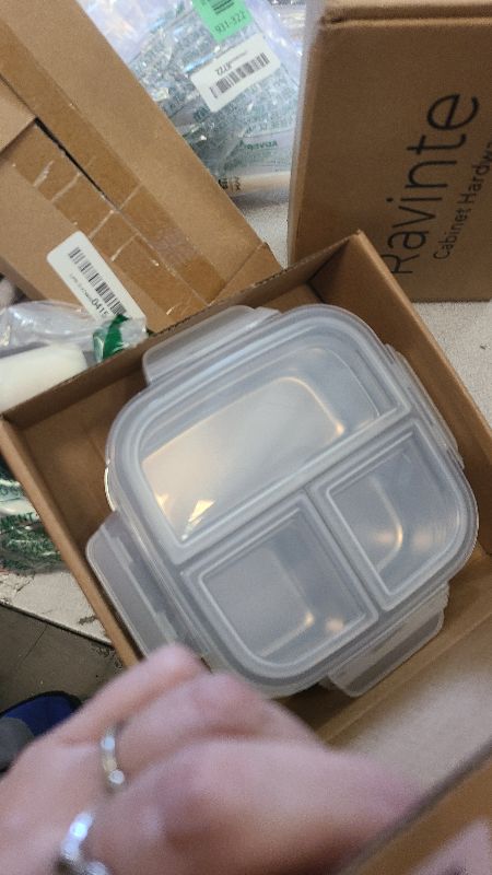 Photo 1 of 2 Pack Stainless Steel Snack Containers with Lids 3 Compartment Snackle Box Container Lunch Box for Adults Meal Prep Bento Box Containers Reusable Work (2, Gray, 600ml)