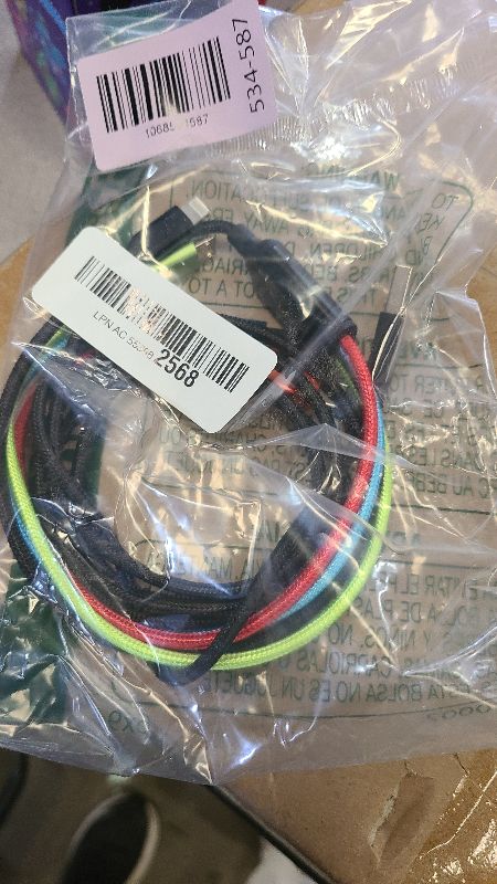 Photo 1 of **MSRP 9.99** USB C Multi Charging Cable [1Pack 5FT], Dual Type-C Nylon 4 in 1 Charging Cable, Multi Chargers for All Devices with IP/Type C/Micro Port, Compatible with Most Cell Phones/Tablets and More