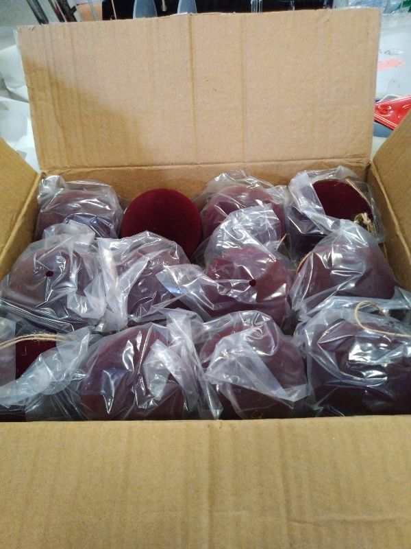 Photo 1 of 12PCS Light Scented Velvet Christmas Balls Ornament Shatterproof Velvet Xmas Tree Baubles Hanging Pendant for Winter Party Holiday Home Gift Office Yard Decor(Burgundy,3.15'')