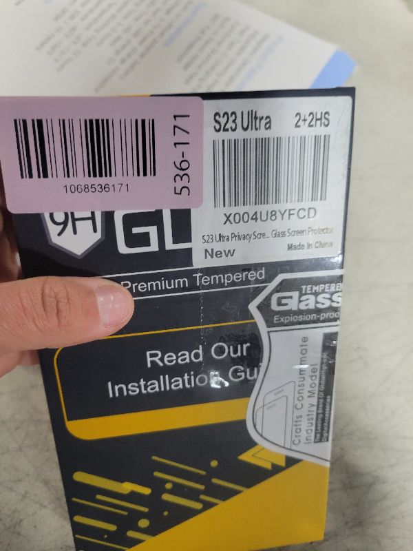 Photo 1 of [2+2 Pack] Glass Privacy Screen Protector for Samsung Galaxy S23 Ultra 5G, 9H Tempered Glass, Ultrasonic Fingerprint Compatible,HD Clear Anti-Spy Film for Galaxy S23 Ultra Glass Screen Protector