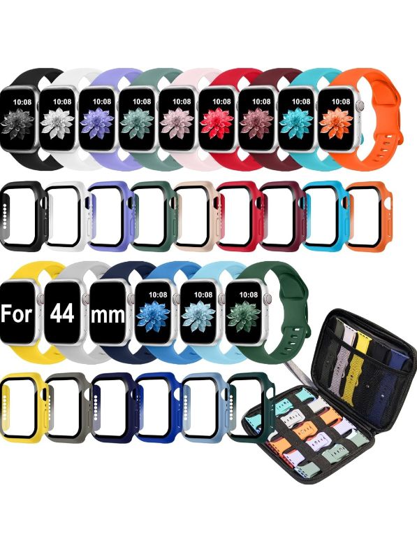 Photo 1 of 15 Pack Compatible with Apple Watch Bands 40mm 41mm 42mm 44mm 45mm 46mm Women Men, Watch Screen Protector Case&Organizer for iWatch Series 11 10 9 8 7 6 5 4 SE?Multiple Sizes, Select the Right Size?