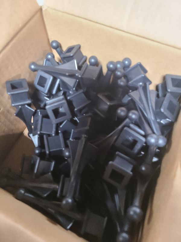 Photo 1 of 1/2" Black Plastic Four-Sided Spire Wing Tip Finial Fence Topper for Iron Picket Fence (50, 1/2")