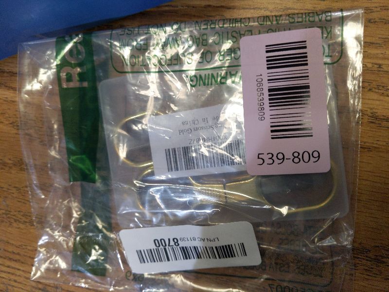 Photo 1 of 2 Pcs Folding Stainless Steel Portable Mini Small Travel Scissors, Safety Foldable Pocket Badge Nursing Scissors with 2 Keychain for Travel, Home, Office, Craft, Sewing (Gold)