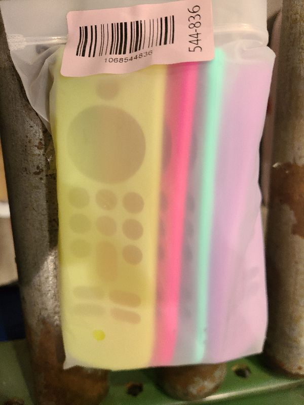 Photo 1 of (4 Pack) Silicone Protective Remote Cover Compatible with TV Stick, HD, 3rd Gen, 4K Remote Controls, Anti-Slip Remote Control Case with Lanyard(Yellow Purple can Glow in The Dark)