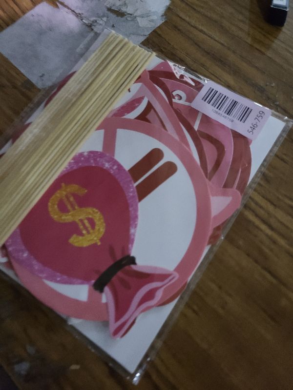 Photo 1 of 16Pcs Galentine's Day Photo Booth Props Kit,Funny Handheld Pink Party Accessories,Suitable for Valentine's Day Fellowship Party Decorations