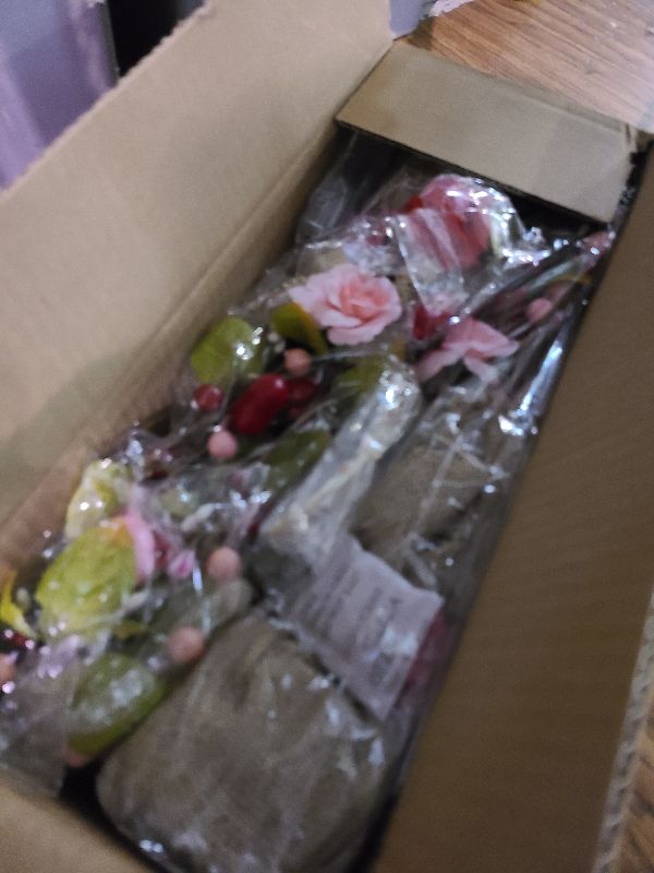 Photo 1 of 2 Pack & Timer - Valentines Day Decorations, 18 Inch Lighted Valentines Day Tree Tabletop with 20 Red Pink Lights Battery Operated Hearts Rose Berries Artificial Tree Valentines Decor Home Table Party