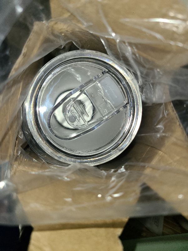 Photo 1 of 20 oz Powder Coated Cup Double Wall Stainless Steel 20oz Skinny Straight Tumbler with Lid: Black