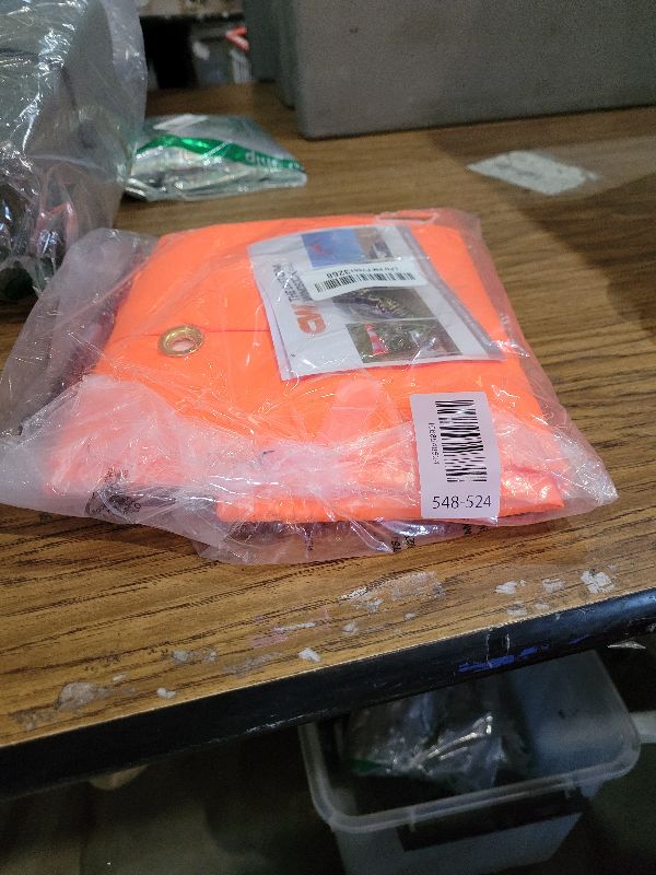 View 2 of 13"x56" Airport Windsock | Heavy Duty, All Weather, Waterproof, UV Fade Resistant, High Vis Fluorescent, Quad Stitched, Zip Ties Included, for Industrial, Ranch, and Agricultural Use | Orange