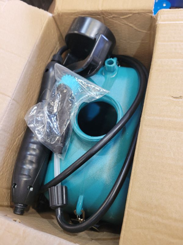 Photo 1 of 2 Gallon Battery Powered Garden Sprayer, Electric Sprayer with USB Rechargeable Handle, 3 Mist Nozzles, Retractable Wand, Water Pump Sprayers with Adjustable Shoulder Strap for Yard, Lawn and Garden