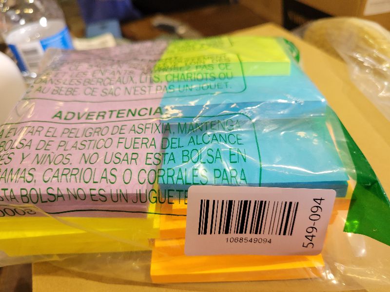 Photo 1 of (24 Pack) Sticky Notes 3x3 in Post Bright Stickies Colorful Super Sticking Power Memo Pads, Strong Adhesive, 74 Sheets/pad