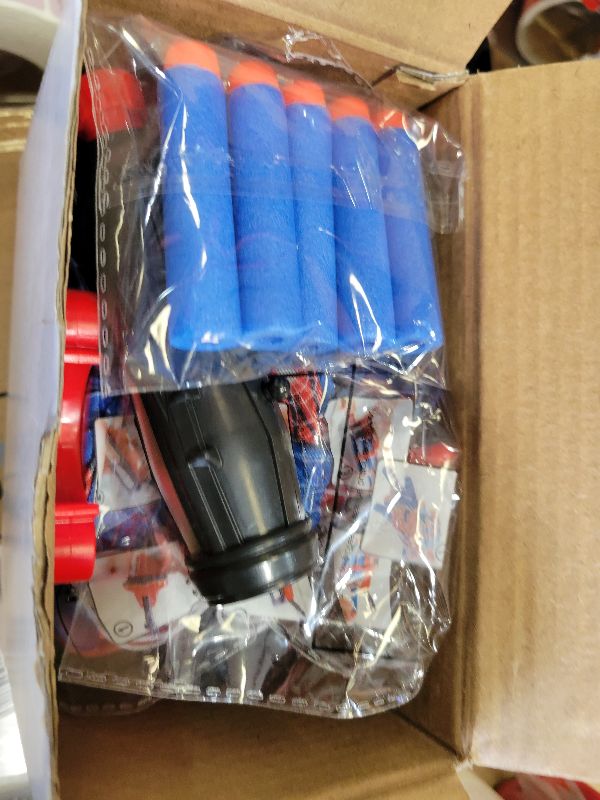 Photo 1 of 2 Set Spider Web Shooters for Kids, Superhero Fans Web Shooters, Wrist Launcher Toy Set with Spider Hero Gloves Spider Cosplay Party Supplies Birthday Gift for Kids