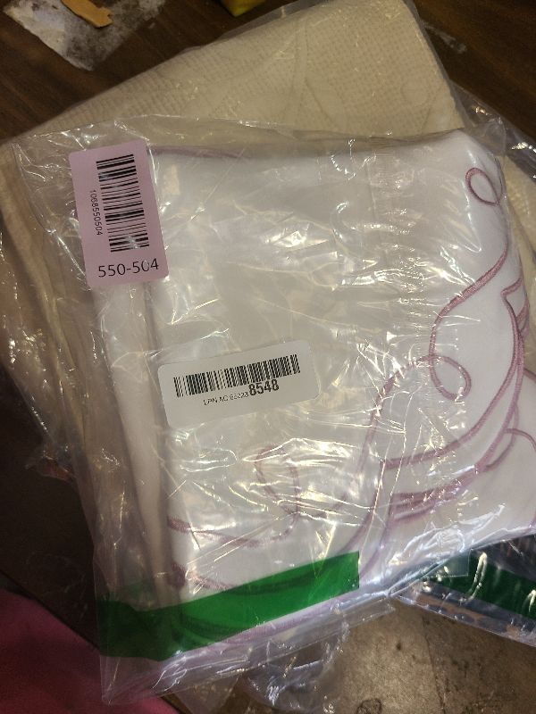 Photo 1 of 16.5 Inch Ribbon Twirl Embroidery Round Placemats Set of 4, Scalloped Round Table Mats for Party Kitchen Dining Decoration, Pink