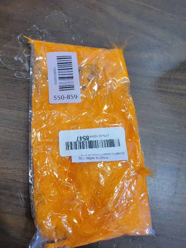 Photo 1 of 100pcs Orange Feathers Fluffy Turkey Marabou Feathers 4-6 Inches for Crafts Dream Catcher Fringe Trim Colored Feathers Fly Tying Material