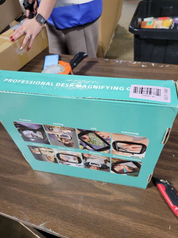 Photo 1 of 10X 30X Extra Large Magnifying Glass with Light and Stand,7-inch Lighted Magnifier,5 Color Modes Stepless Dimmable,Rectangle Hands-Free Magnifying Glass Desk Lamp for Reading Craft Hobby Close Work