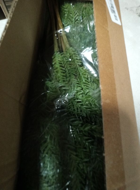 Photo 1 of 16 Pcs Christmas Norfolk Pine Branches,19" Real Touch Artificial Faux Norfolk Pine Stems ,Artificial Cedar Pine Stems, Artificial Greenery,Suitable for Vases, DIY Wreaths,Home and Garden Decorations