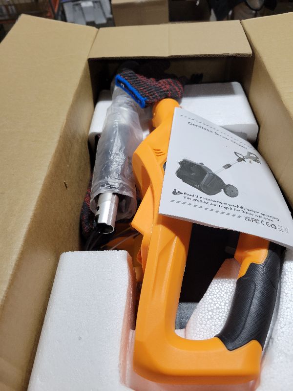 Photo 1 of 17-Inch Cordless Snow Shovel with Wheels, 9000mAh Brushless Electric Snow Blower Battery Powered, 26Ft Snow Thrower Distance&Adjustable Plate, Snow Removal for Driveway Deck Sidewalks