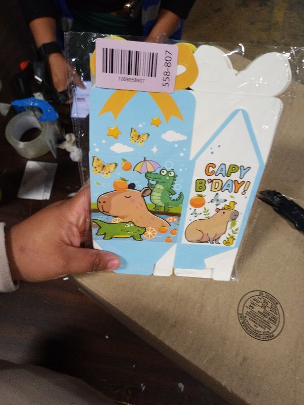 Photo 1 of 12 PCS Capybara Party Favor Boxes Capybara Goodie Gift Treat Boxes Capy Birthday Party Bow Boxes for Capybara Party Supplies