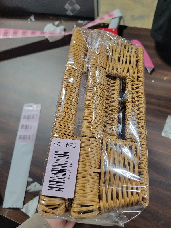 Photo 1 of 2 Pcs Baking Pan Holder, Wicker Serving Baskets Hot Dish, Bakeware Casserole Dish Baking Tins, Tabletop Food Serving Basket for Restaurant, Bakery, Family Party, Hotel Serving