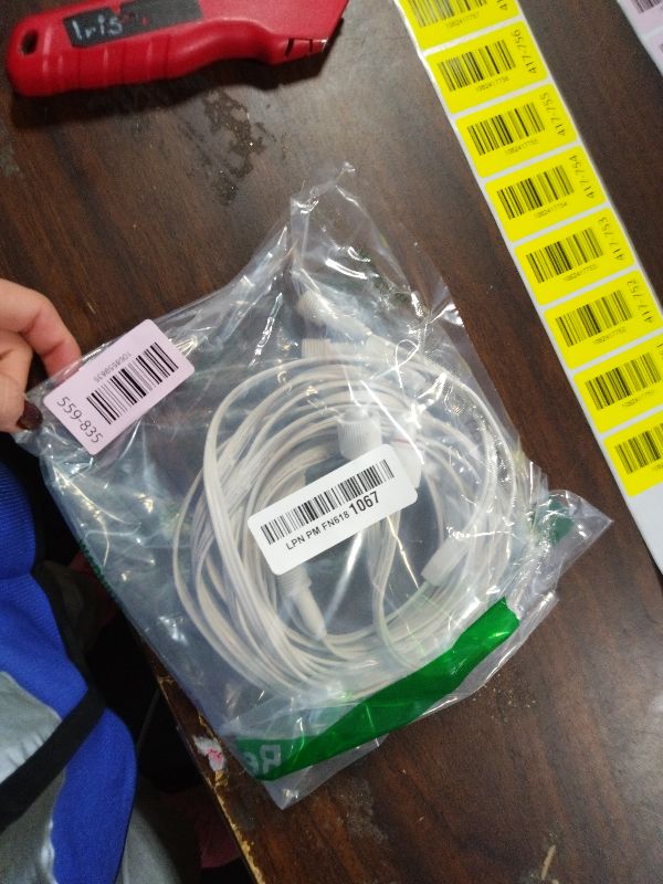 Photo 1 of 19.6FT Outdoor Light Extension Cord Compatible with Govee 3-Pin Waterproof Power Cable with Y-Splitter IP68 Permanent Lighting Extension Wire for Patio Garden Roof Decorations