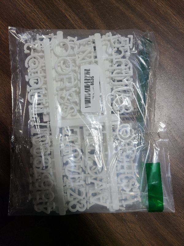 Photo 1 of 1 Inch Letters for Felt Letter Board, 188 Pieces Including Characters, Numbers & Symbols for Changeable Plastic Message Boards by Veskaoty (White)
