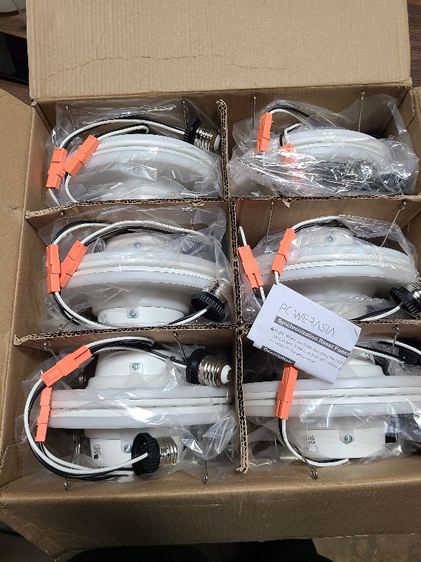 Photo 1 of 12 Pack 5/6 Inch LED Can Lights with Night Light, Metal 5CCT Retrofit Recessed Lighting Selectable 2700K-6000K Dimmable, 12W=75W, 1200LM Downlight with Metal Smooth Trim - ETL and Energy Star