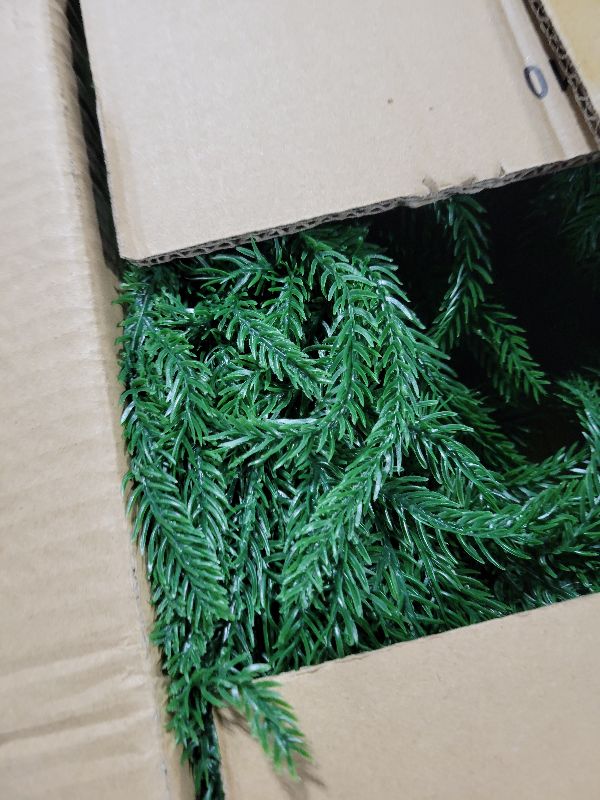 Photo 1 of ?Extra Full? 9FT Christmas Norfolk Pine Garland, Greenery Real Touch Decorations for Mantle Table Staircase Fireplace Mantel Porch Holiday Home Winter Faux Xmas Indoor Outdoor Decor