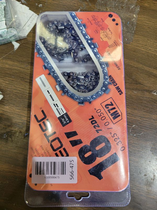 Photo 1 of 18 Inch Chainsaw Chain,0.325" Pitch .050" Gauge 72 Drive Links Fits For 440, 445, Fit for Echo CS-400, Jonsered - 591094872, 20lpx072g, and More H72 M72 (3 Chains)