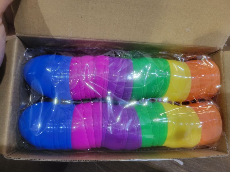 Photo 1 of 18 Pack Easter Eggs Filled LED Chick Duck Puffer Balls Easter Egg Fillers Toys, Light Up Stress Relief Fidget Toys Squeeze Ball Easter Basket Stuffers for Kids Boys Girls Easter Eggs Hunt Party Favors