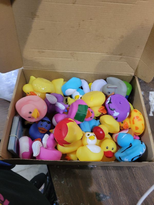 View 2 of 100Pcs Cruise Ducks Tags Kits Includes 30 Cruising Ducks with 30 Cruise Duck Tags & 40 Rubber Bands Assorted Random Rubber Ducks for Cruise Ship Hiding Ducks Easter Basket Stuffers
