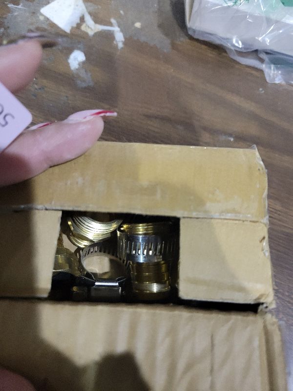 Photo 1 of 2 Set Brass Garden Hose Repair Connector Kit with Clamps, Fit for 3/4" Garden Hose Fitting,3/4'' Barb x 3/4'' GHT Garden Hose Adapter/Fittings, Water Hose Repair Kit