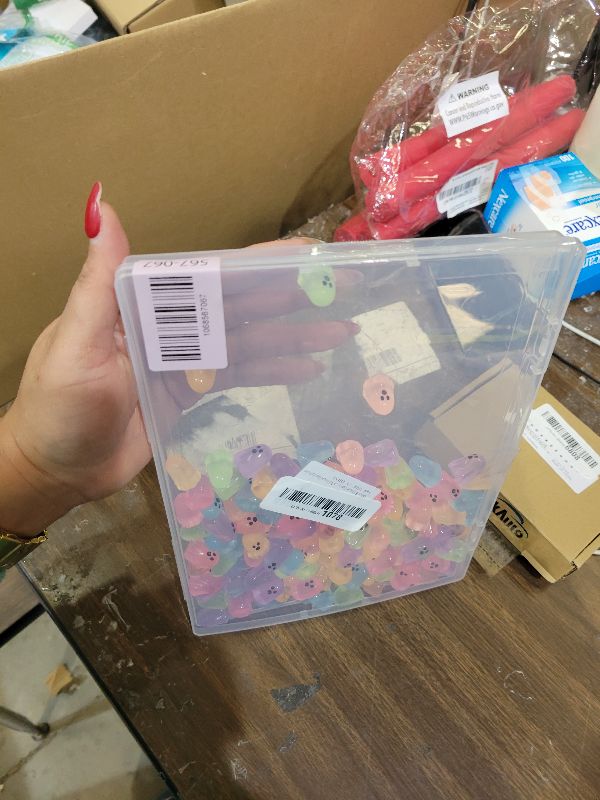 Photo 1 of 132pcs Halloween Luminous Mini Ghosts Figures 6 Colours Glow in The Dark Miniature Resin Ghost Figurines to Hide Bulk Tiny Small Statue for Halloween Party Favors Micro Garden Dollhouse Decorations