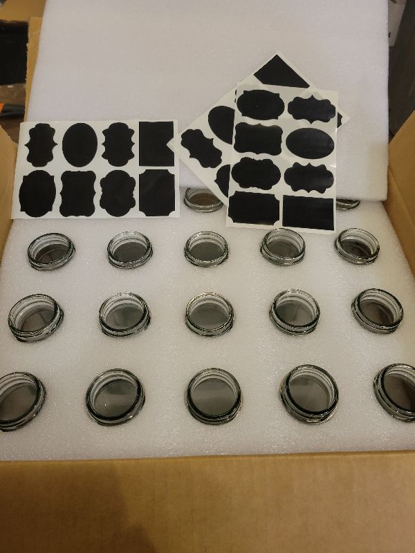 Photo 1 of 12oz Glass Jars With Lids Regular Mouth 20 Pack -Mason Jars 12 oz For Crafts, Meal Prep, Canning Jars For Food Storage Frascos De Vidrio Con Tapa Para Conservas-with 20 Chalkboard Stickers-Silver Lid