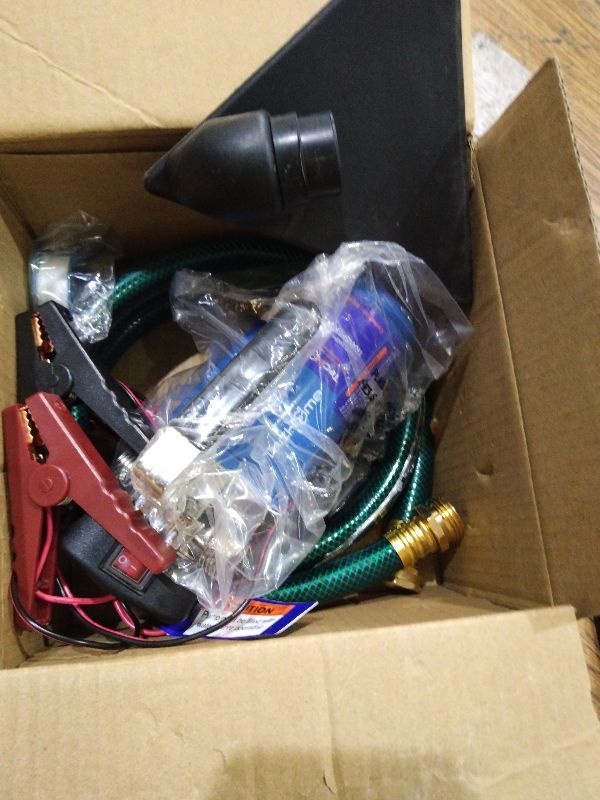 Photo 1 of 12V Portable Electric Utility Water Transfer Pump, with ON/OFF Switch and Suction Hose Kit.