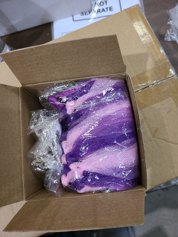 Photo 1 of 2 Pcs Dog Crown Headband Dog Tutu Dress Set Crystal Rhinestone Tiara Crown Tutu Skirt Pet Dress Costume for Puppy Birthday Party Wedding Photo Prop Costume(X-Large,Pink Purple)