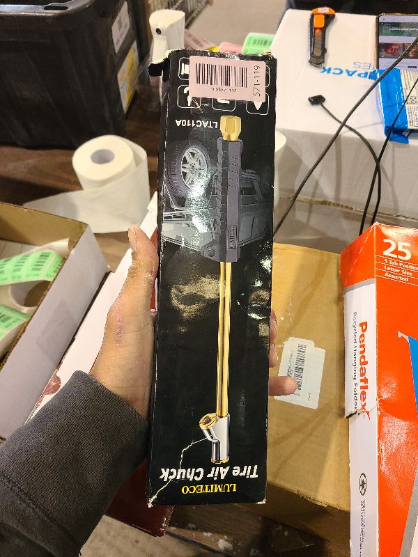 Photo 1 of 2 Pack 12" Extended Reach Dual Head Air Chuck, 2-Way Connection 1/4" FNPT Straight Foot Lock On Tire Inflate Chuck, Tire Chuck w/Quick Plug, Air Compressor Fill Kit for Truck RV Semi Dually Tires