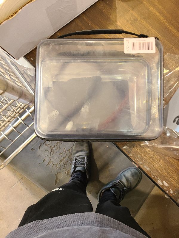 Photo 1 of 2-Pack Clear Hard Shell Zipper Case (Large & Medium) with Detachable Strap & Privacy Bag – Multipurpose Hard Plastic Organizer for Travel, Toiletries, Cosmetics, Kids’ Items & Tech Accessories