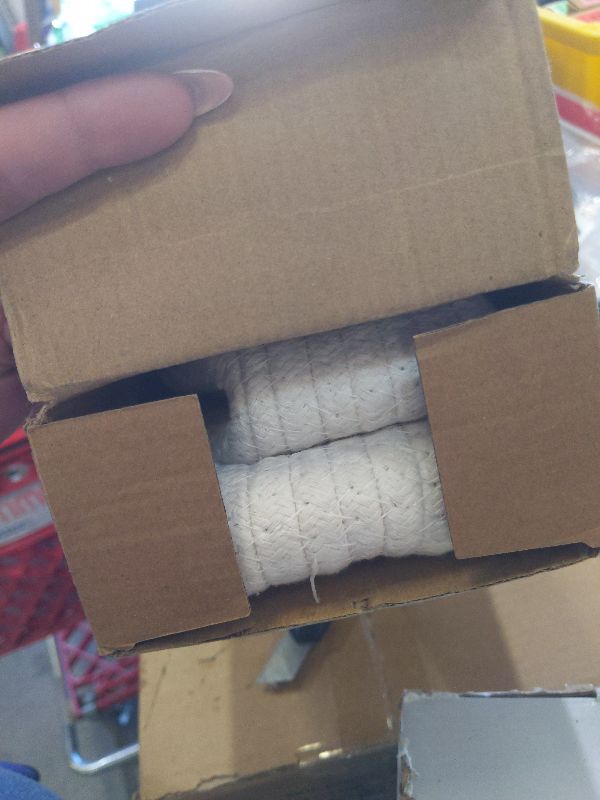 Photo 1 of 2 Pack Small Woven Basket with Gift Bags and Ribbons, Empty Decorative Gift Chest Box, Cute Baby Gift Basket for Nursery, Cotton Rope Room Shelf Storage Basket with Handles, All 12"x 8"x 5",White