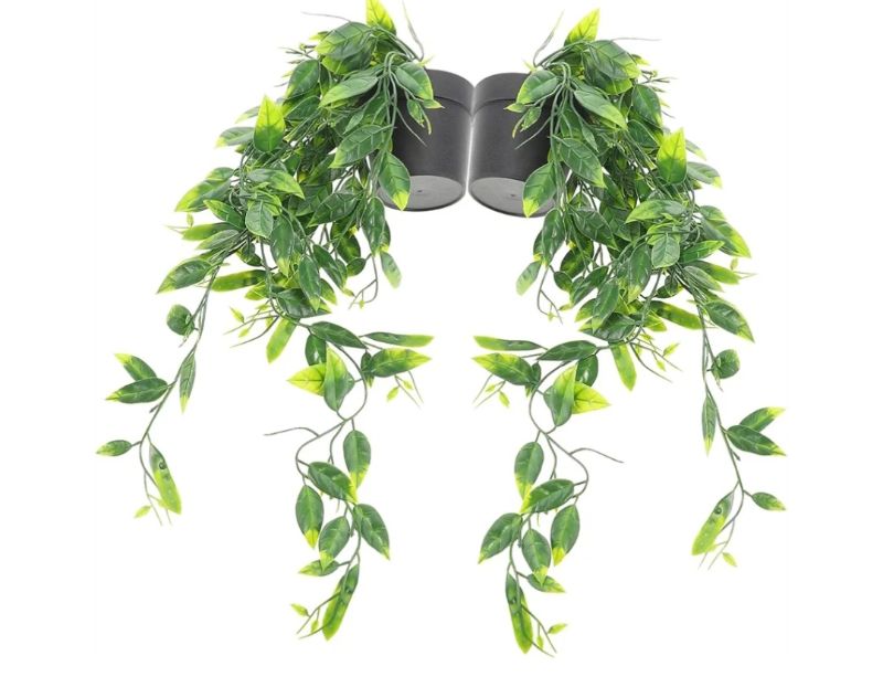 Photo 1 of 1pcs Realistic Faux Hanging Plants for Decor Lifelike Artificial Potted Bonsai Wall Decoration for Greenery
