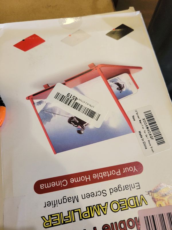 Photo 1 of 12-inch Phone Screen Magnifier with HD Enlargement Display and Phone Stand. 3D HD visuals, Stable Foldable Design, Compatible with All Smartphones (Black)