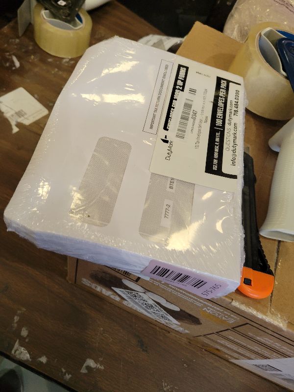 Photo 1 of 100 Tax 1099 Envelopes Self-Seal For 1099 MISC, 1099-R & DIV - INT, 1095, 1098, Double-Window Security tinded, For Quickbooks or Tax Software - 5 5/8 Inch x 9 Inch, 100 Envelopes