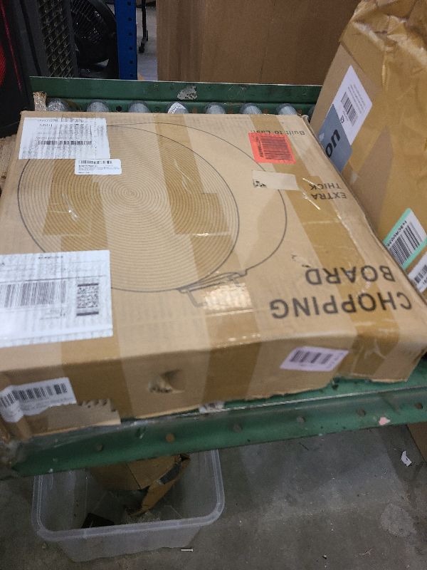 Photo 1 of 15'' Round Plastic Cutting Board, 3'' Extra Thick Commercial-Grade PE Butcher Board for Meat & Bone