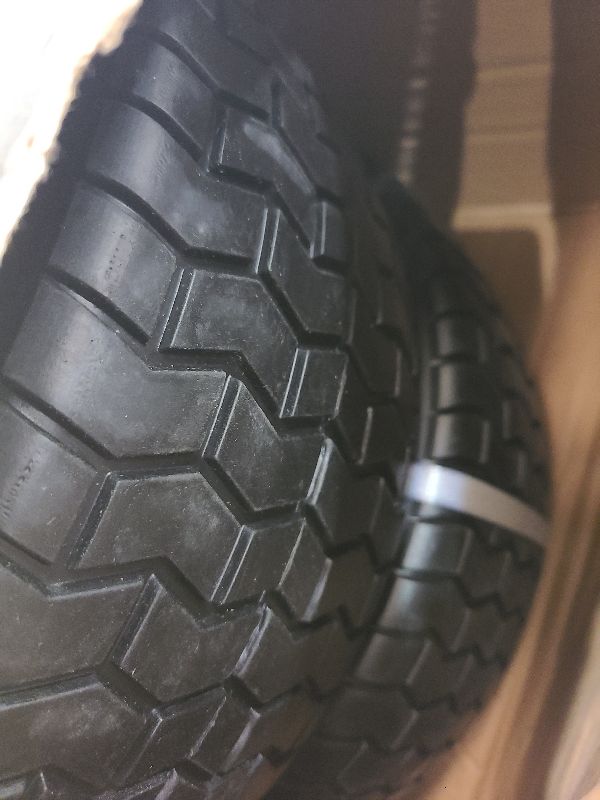 Photo 1 of 2-Pack 16 x 6.5-8 Riding Flat Free Lawn Mower Tire and wheel with 3/4" or 5/8'' Bushing, 16Inch Tire Assembly for Lawn Mower, Garden Tractor.3" -6'' Center Hub. (16 x 6.50-8 Flat Free)